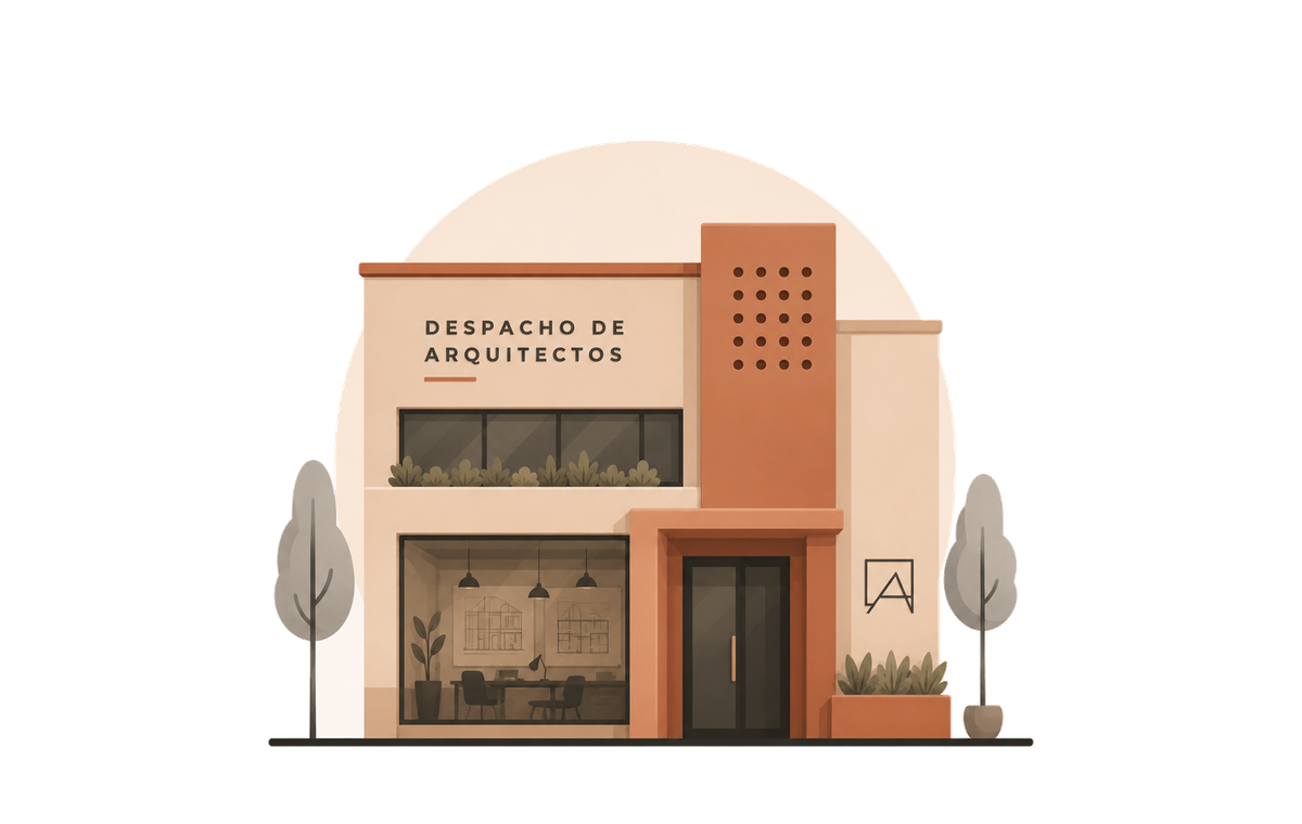 Ilustración de despacho de arquitectos