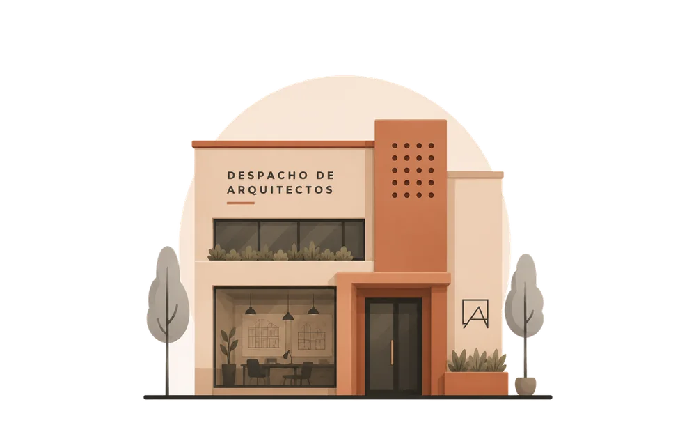 Ilustración de despacho de arquitectos