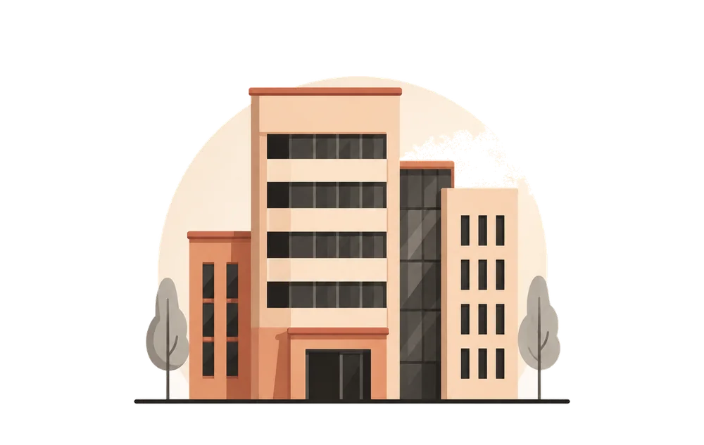 Ilustración de oficinas corporativas