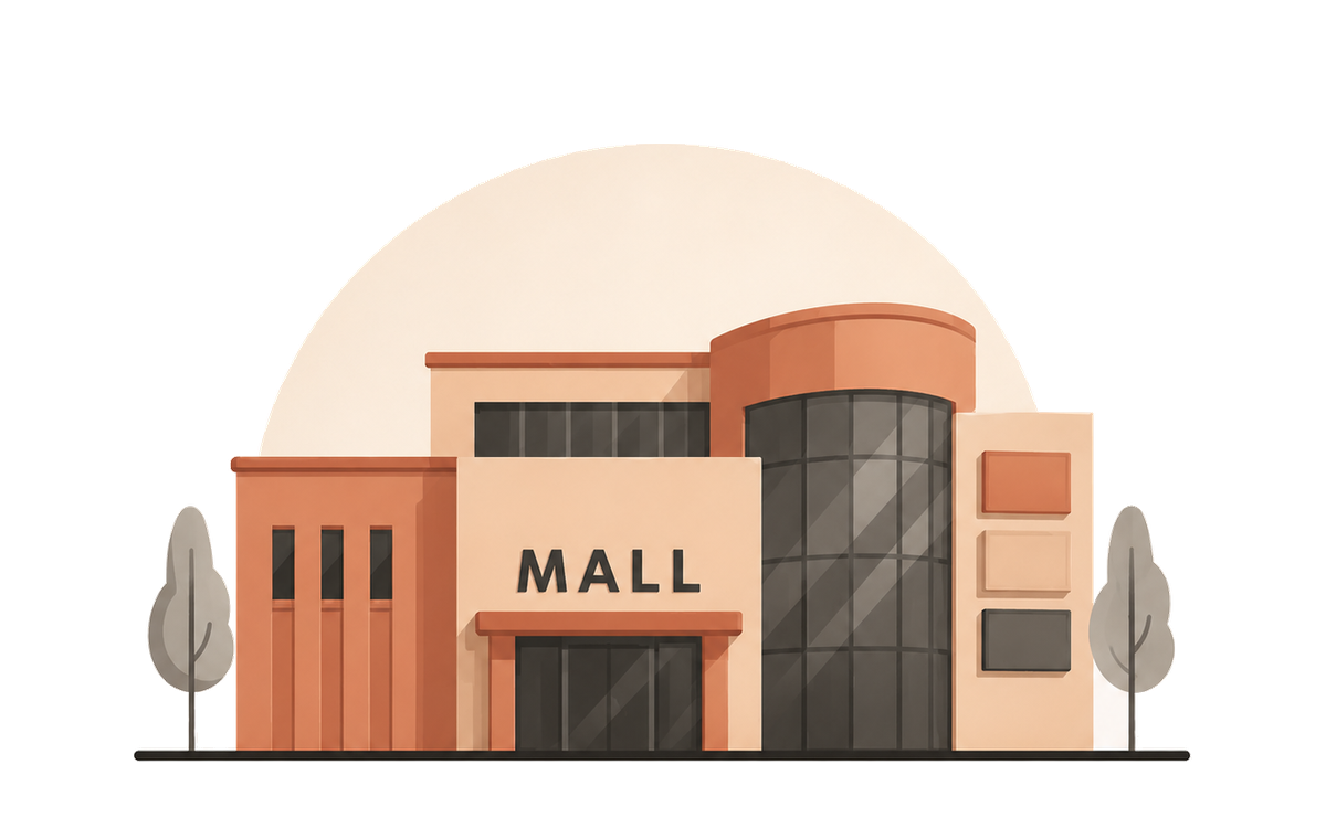 Ilustración de plaza comercial